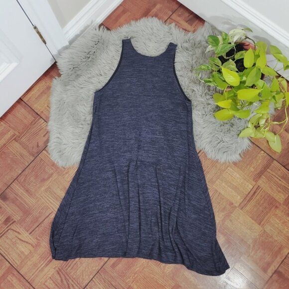 ARITZIA Wilfred Free "Rosa" Flowy Blue Heathered Jersey Knit Tank Dress - Picture 6 of 11